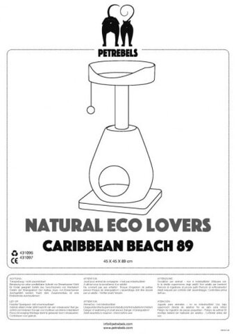 Petrebels - Drapak i Legowisko Dla Kota Caribbean Beach 89 Czarny