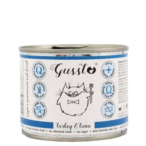 Gussto - Fresh Turkey & Tuna Indyk i Tuńczyk - Zestaw 12 x 200g